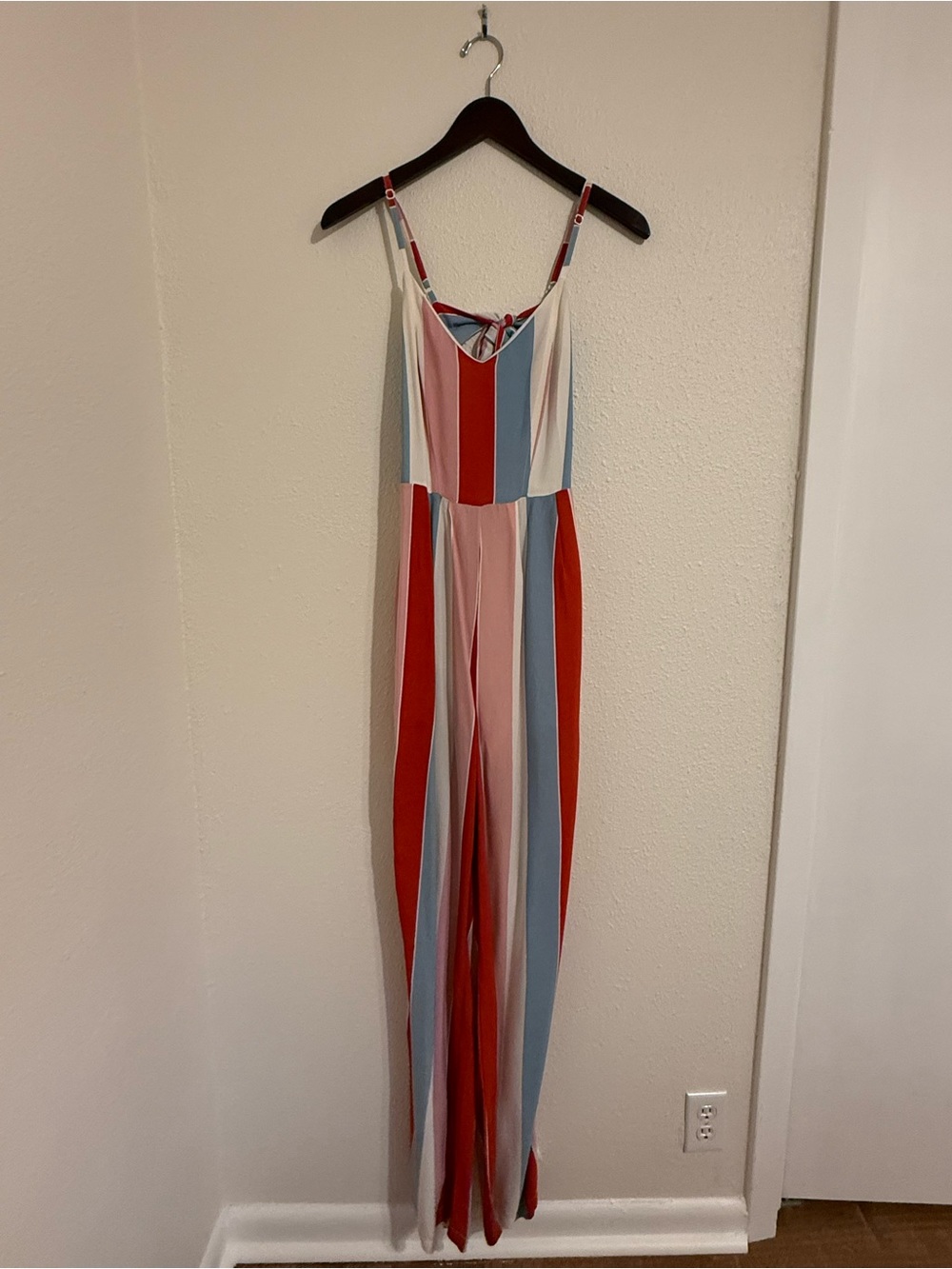 Vici Striped Red Blue Cream Jumpsuit